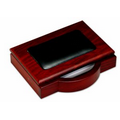 Rosewood Wood & Leather 4"x6" Memo Holder